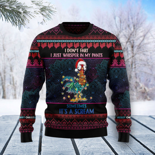 It‘s Scream Chicken Red Color Christmas Ugly Sweater