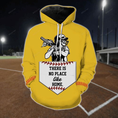 Softball No Place Like Home 3D All Over Print Hoodie, Zip-up Hoodie
