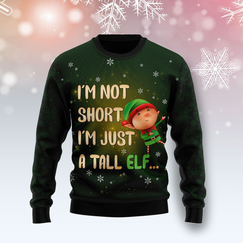Elf I?M Not Short Ugly Christmas Sweater