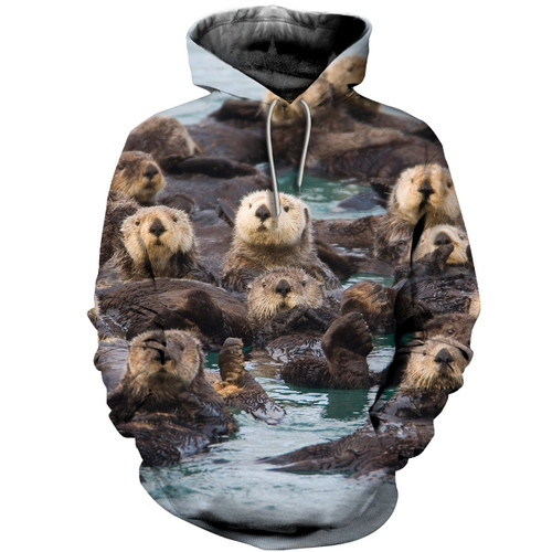 Otter 3D All Over Print Hoodie, Zip-up Hoodie