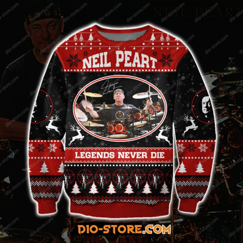 Rush Drummer Neil Peart Legends Never Die For Fan Ugly Christmas Sweater, All Over Print Sweatshirt