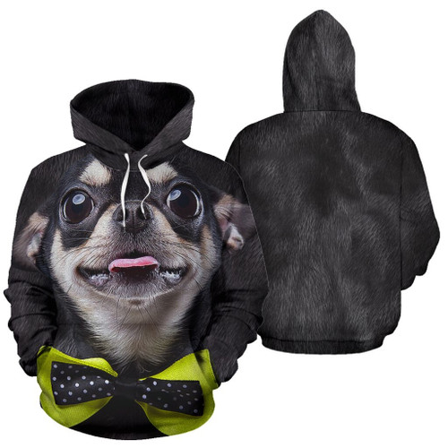Chihuahua Face 3D All Over Print Hoodie, Zip-up Hoodie