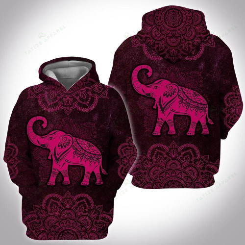 Animal Mandala Elephant 3D All Over Print Hoodie, Zip-up Hoodie
