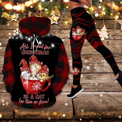 Cats Are All I Need For Christmas 3D Hoodie Legging Set Combo