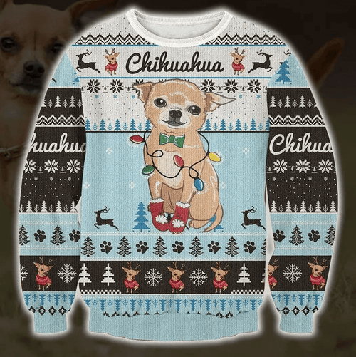 Cute Chihuahua Ugly Christmas Sweater, All Over Print Sweatshirt