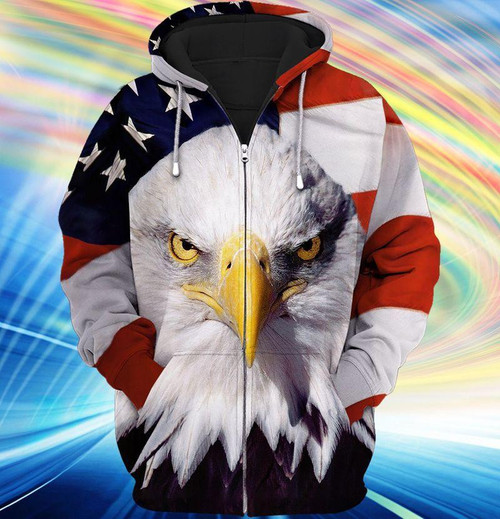 Eagle America 3D All Over Print Hoodie, Zip-up Hoodie