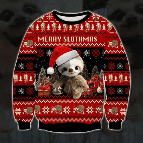 Baby Sloth Ugly Christmas Sweater, All Over Print Sweatshirt