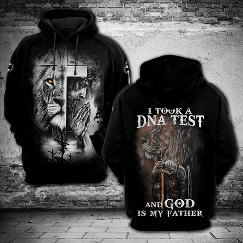 Lion Knight Templar I Took A DNA Test And God Is My Father 3D All Over Print Hoodie, Zip-up Hoodie