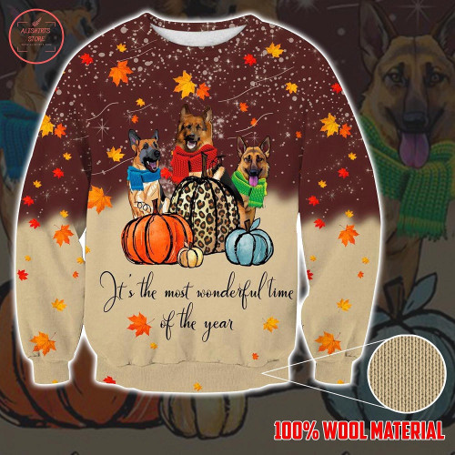 Pumpkins Dogs It’s The Wonderful Time Of The Year Ugly Sweater