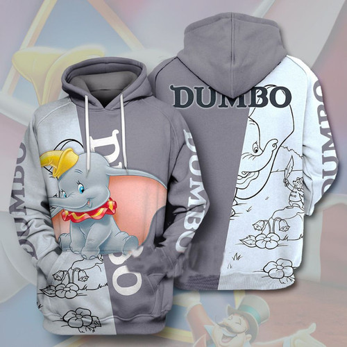 Great Dumbo Big Ears Elephant 3D Hoodie Zip Hoodie,3D All Over Print Hoodie Zip Hoodie