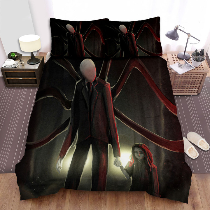 Halloween Slenderman Taking A Little Girl To The Wood Bed Sheets Spread Duvet Cover Bedding Sets