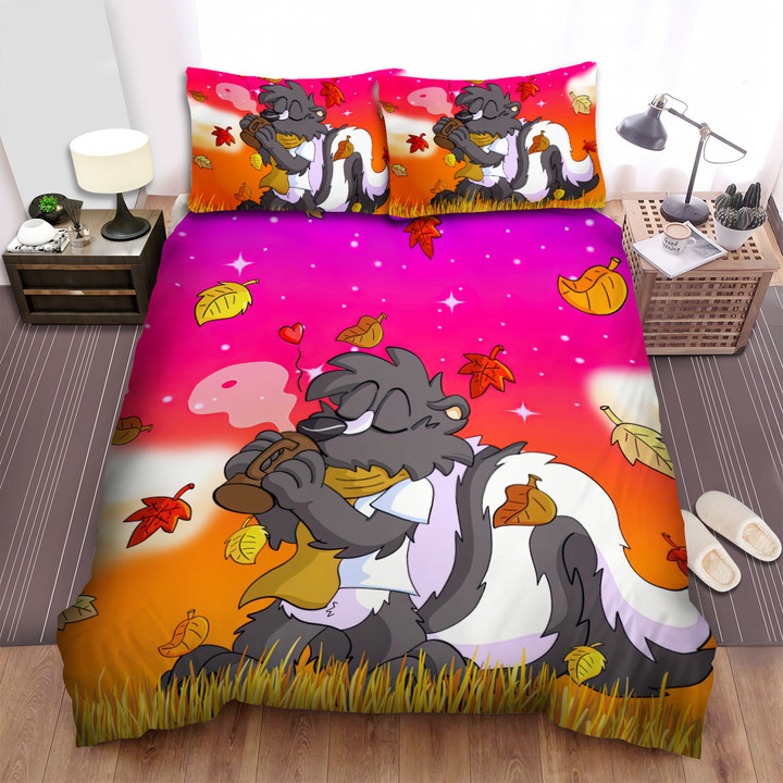 The Wild Animal - The Skunk Drinking Coffee Bed Sheets Spread Duvet Cover Bedding Sets