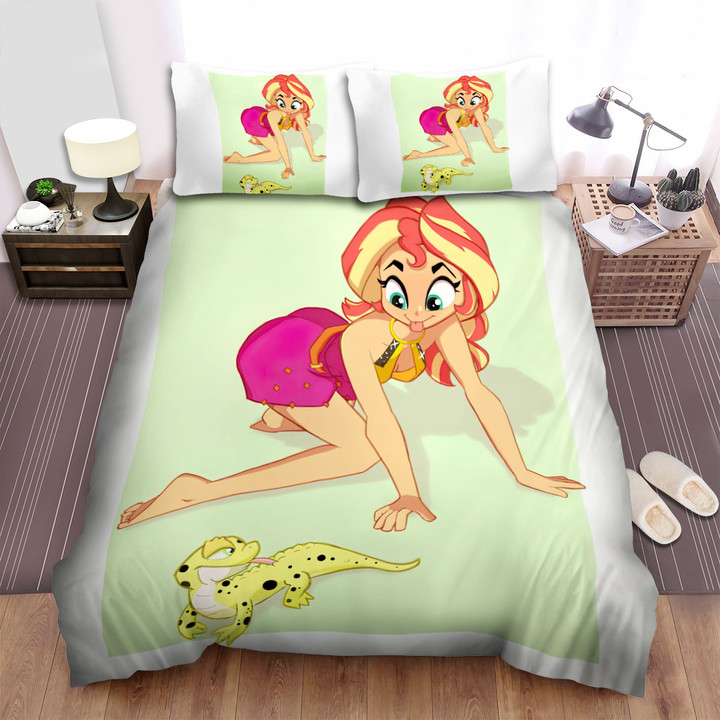 The Wild Animal - The Leopard Gecko And His Girl Bed Sheets Spread Duvet Cover Bedding Sets