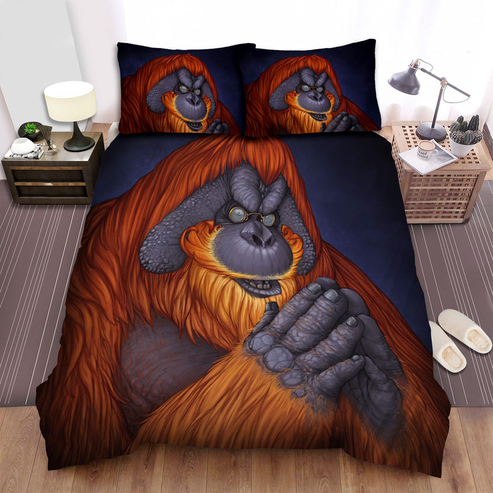 The Wildlife - The Devil Orangutan Smiling Art Bed Sheets Spread Duvet Cover Bedding Sets