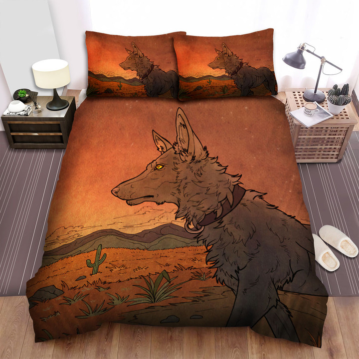The Wildlife - The Black Coyote Watching His Land Bed Sheets Spread Duvet Cover Bedding Sets