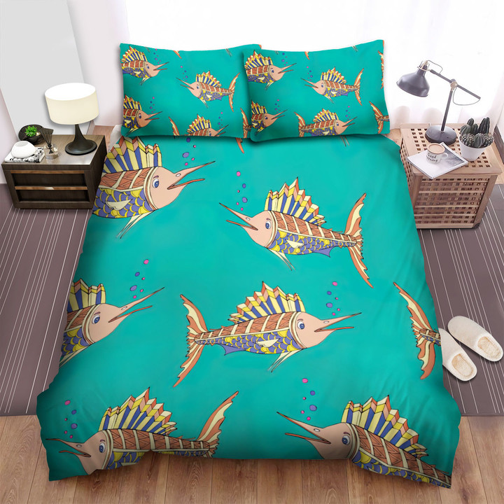 The Wild Animal - The Sailfish Seamless Pattern Bed Sheets Spread Duvet Cover Bedding Sets