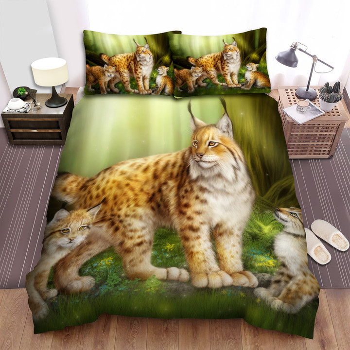 The Wild Animal - The Lynx Pack Art Bed Sheets Spread Duvet Cover Bedding Sets