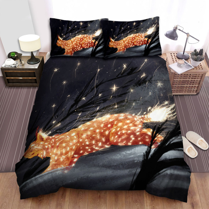 The Wildlife - The Light Lynx Running In The Jungle Bed Sheets Spread Duvet Cover Bedding Sets