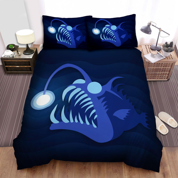 The Wild Animal - The Anglerfish Light Up The Sea Bed Sheets Spread Duvet Cover Bedding Sets