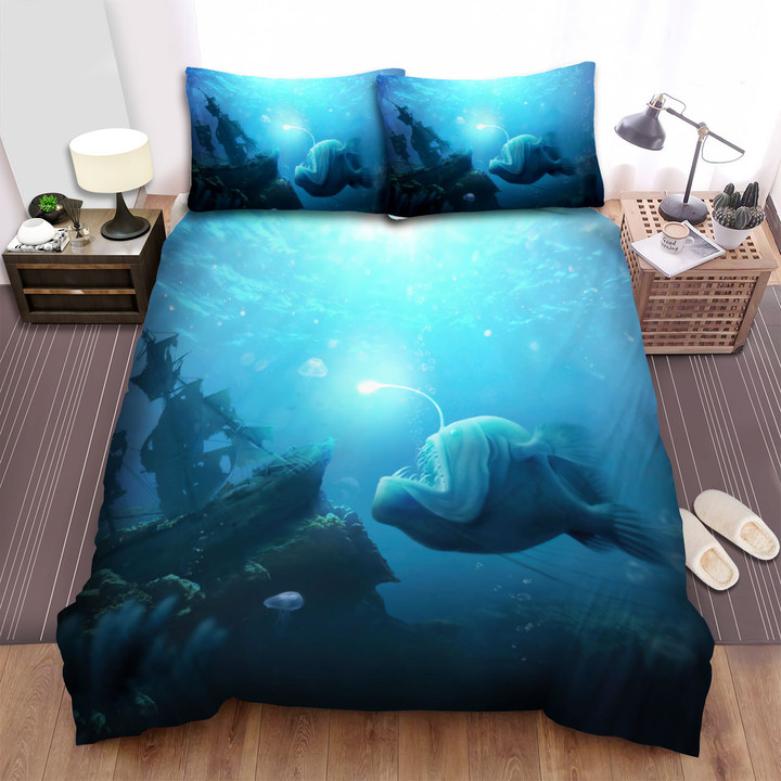 The Wild Animal - The Anglerfish Found A Sunken Ship Bed Sheets Spread Duvet Cover Bedding Sets