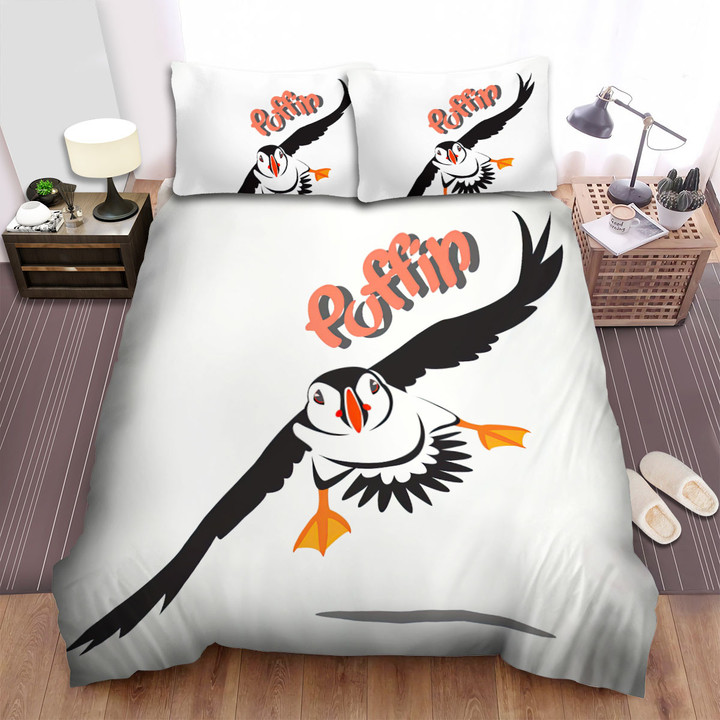 The Wild Animal - The Puffin Spreadiog His Wings Bed Sheets Spread Duvet Cover Bedding Sets