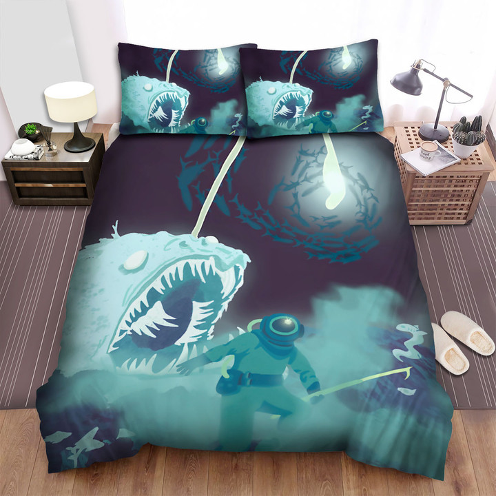 The Wild Animal - The Anglerfish Baiting Art Bed Sheets Spread Duvet Cover Bedding Sets