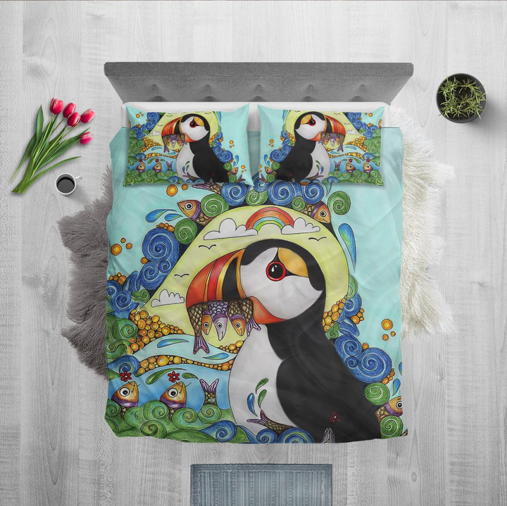 Puffin Colorful  Bed Sheets Spread  Duvet Cover Bedding Sets