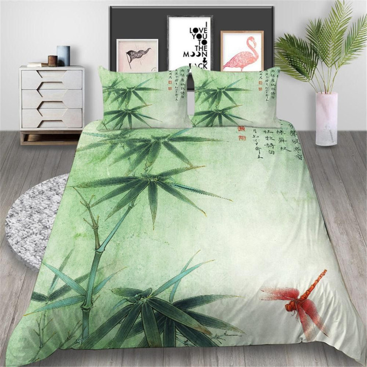 Bamboo Chinese Poetic Bed Sheets Duvet Cover Bedding Set Great Gifts For Birthday Christmas Thanksgiving