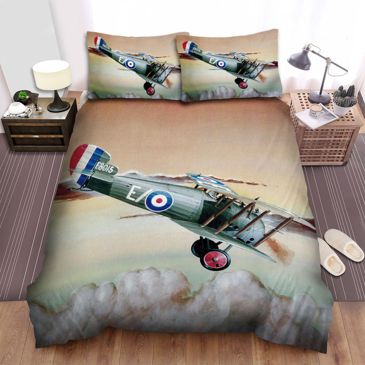 Military Weapon In Ww1 Of Rfc - Sopwith Snipe Watercolor Bed Sheets Spread Duvet Cover Bedding Sets
