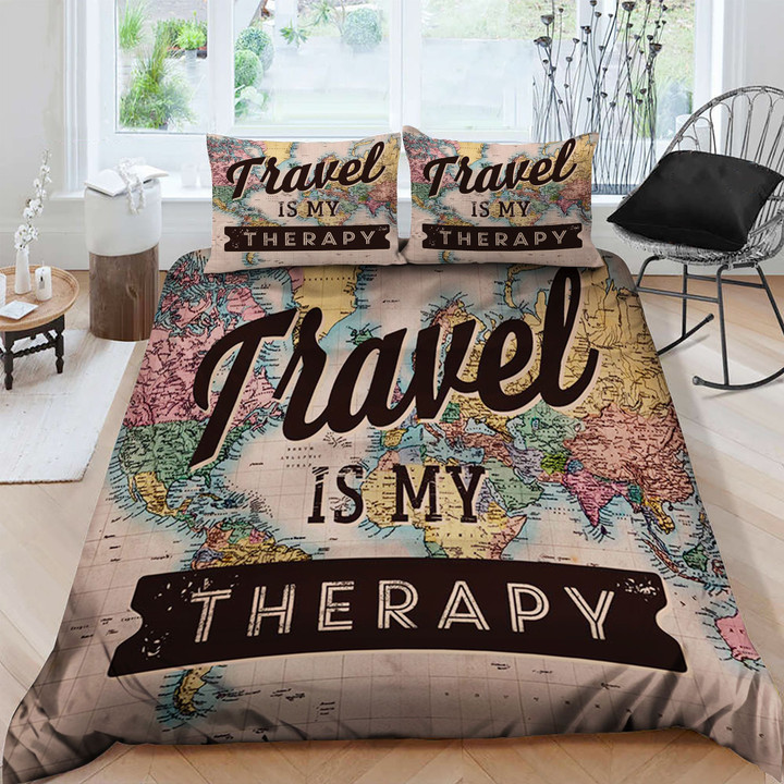 Travel Is My Therapy  Bed Sheets Spread  Duvet Cover Bedding Sets