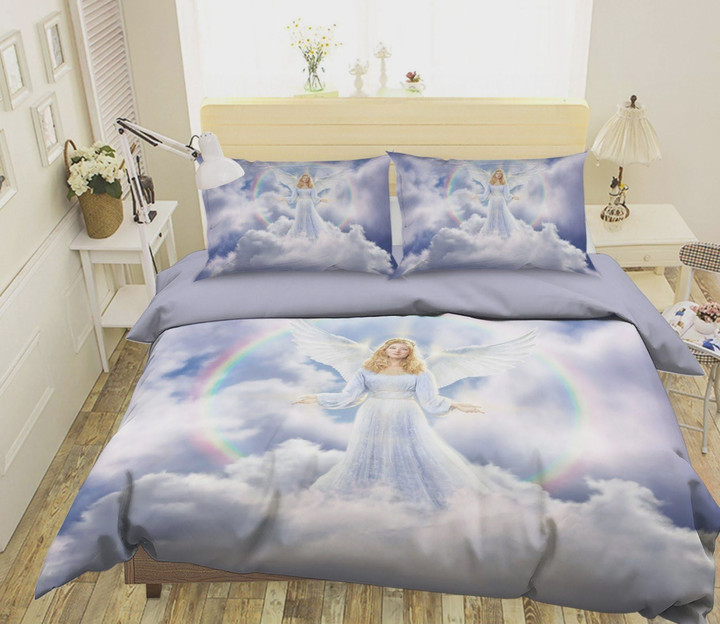 Angel Wings Rainbow  Bed Sheets Spread  Duvet Cover Bedding Sets