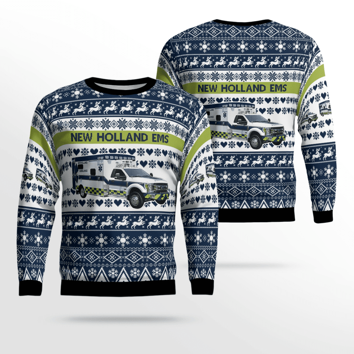 Pennsylvania New Holland EMS Ugly Christmas Sweater, All Over Print Sweatshirt