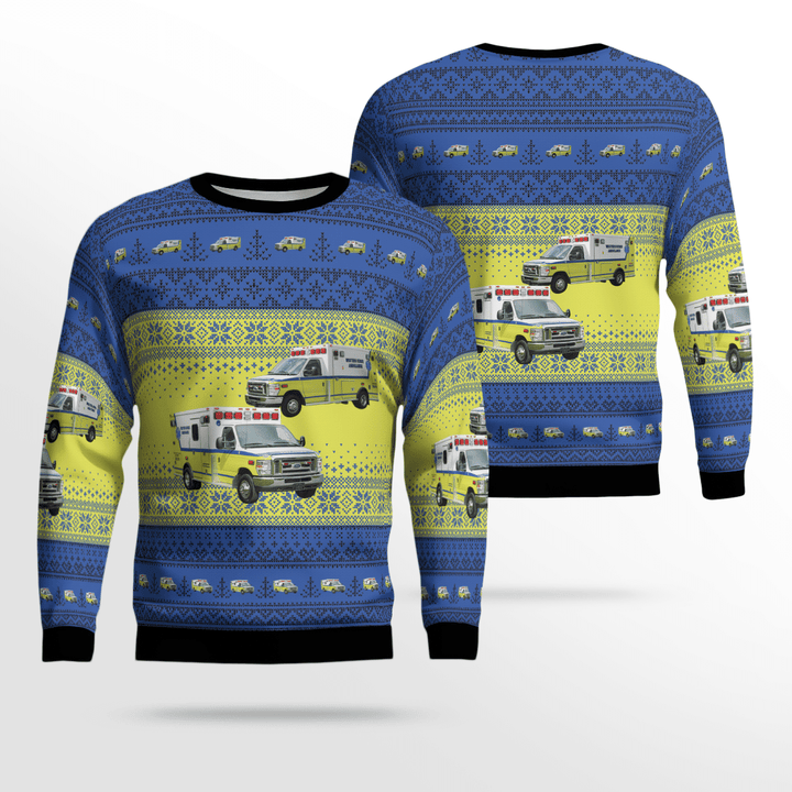 Pennsylvania Western Berks Ambulance Ugly Christmas Sweater, All Over Print Sweatshirt