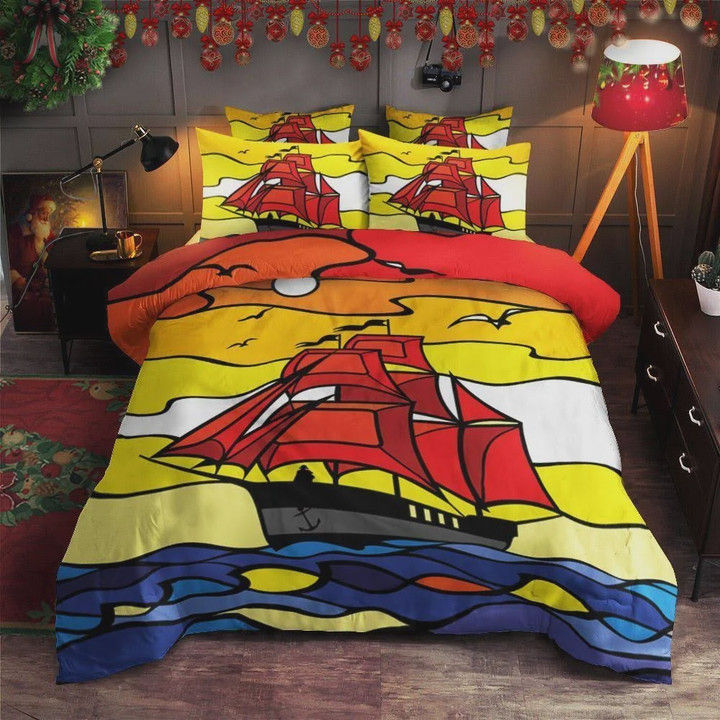 The Boat Sunset  Bed Sheets Spread  Duvet Cover Bedding Sets