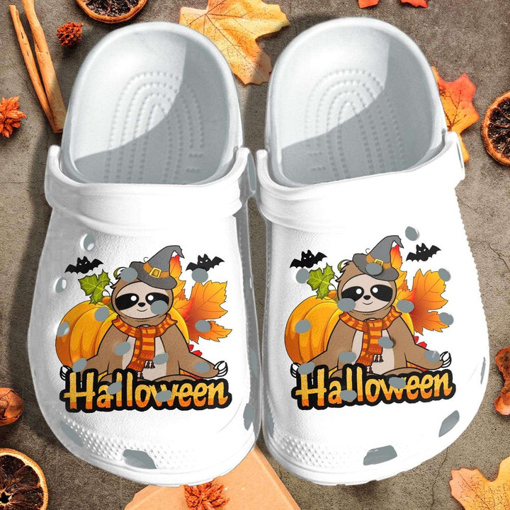 Sloth Witch With Bats Cartoon Classic Clogs Shoe, Gift For Lover Sloth Witch With Bats Classic Clog Comfy Footwear