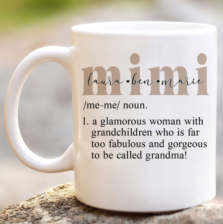 Personalized Mimi Definition Ceramic Coffee Mug, Mimi Dictionary Gift, Grandma Gift From Grandkids, Gift For Nana Mimi Gigi Grandma On Birthday Mothers Day