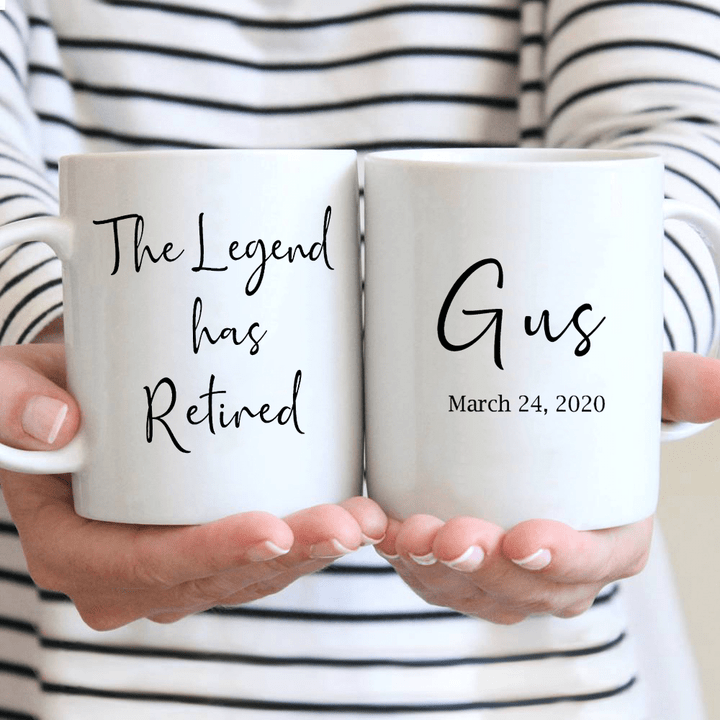 Personalized The Legend Has Retired Mug, Quitter Mug, Retirement Mug, Dad Retired Gift, Retirement Custom Gift, Coworker Retired Gift, Boss Retirement Gift