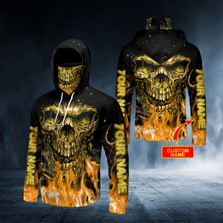 Personalized Gold Vampire Skull 3D Shirt All Over Print Hoodie, Gift For Lover Gold Vampire Skull 3D Shirt