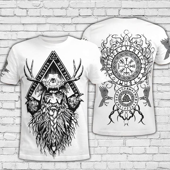 Viking Warrior Son Of Odin God Of Valhalla Unisex 3D T-shirt, Viking Yggdrasil Gift All Over Print Shirt