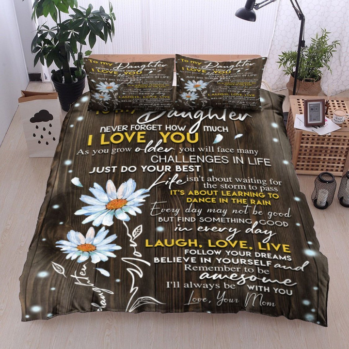 Personalized To My Daughter Chrysanthemum From Mom Never Forget How Much I Love You  Bed Sheets Spread  Duvet Cover Bedding Sets