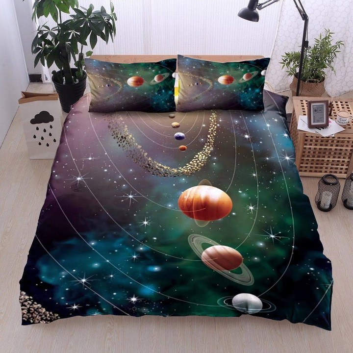 Planets Move Around The Sun  Bed Sheets Spread  Duvet Cover Bedding Sets