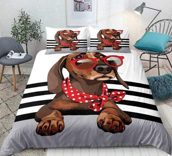 Trendy Dachshund  Bed Sheets Spread  Duvet Cover Bedding Sets