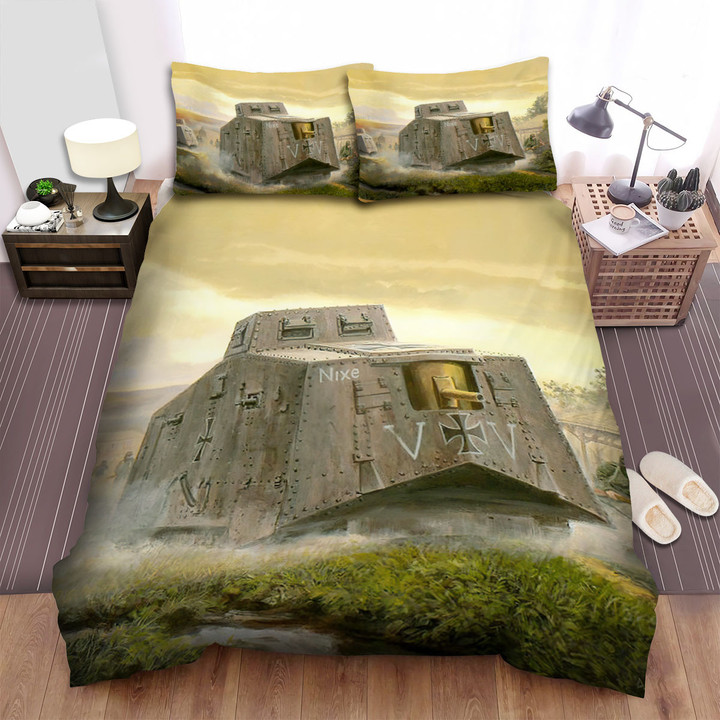Military Weapon In Ww1 - German Empire Tank A7v Artwork Bed Sheets Spread Duvet Cover Bedding Sets