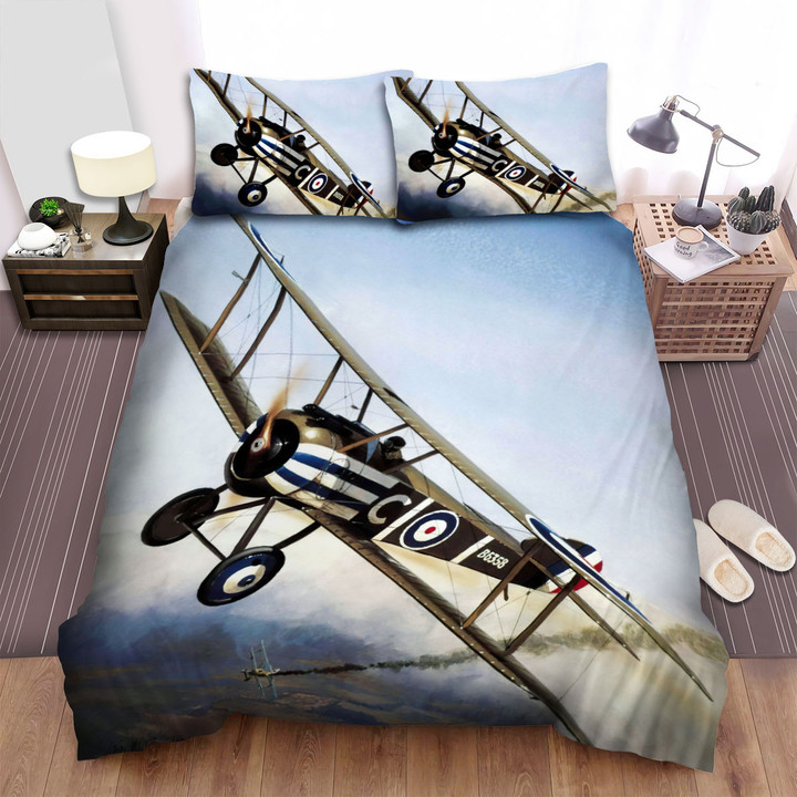 The Military Weapon Ww1 - Rfc Sopwith Camel Watercolor Bed Sheets Spread Duvet Cover Bedding Sets