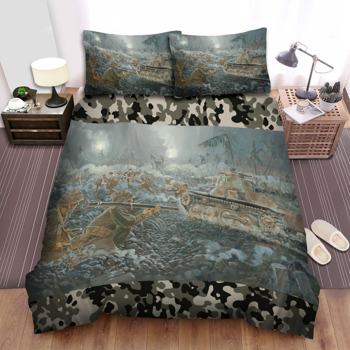 Military Weapon In Ww2, Japanese Army And Tank Bed Sheets Spread Duvet Cover Bedding Sets