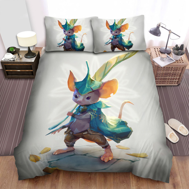 The Wildlife - The Mouse Warrior In Leaves Suit Bed Sheets Spread Duvet Cover Bedding Sets