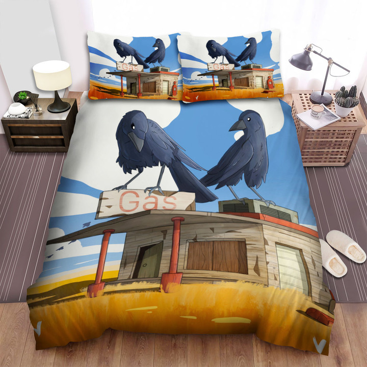The Wild Animal - The Crow On The Gas Station Bed Sheets Spread Duvet Cover Bedding Sets