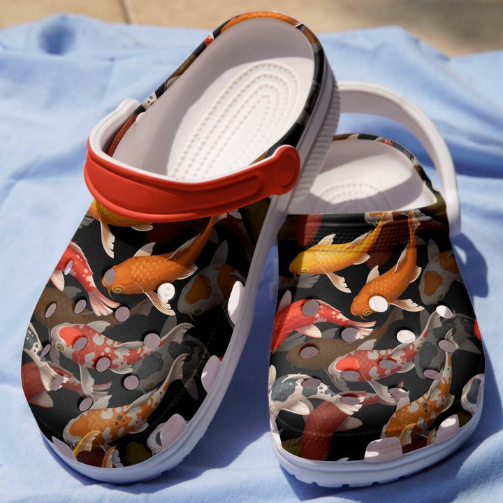 Fishing Koi Classic Clogs Shoe, Gift For Lover Fishing Koi Classic Clog Comfy Footwear