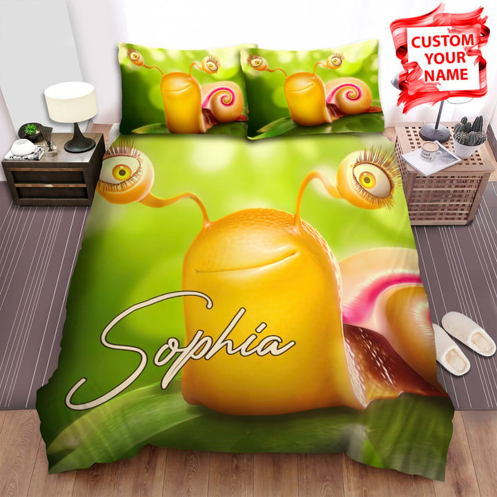Personalized The Wild Animal - The Snail On A Leaf 3d Art Bed Sheets Spread Duvet Cover Bedding Sets