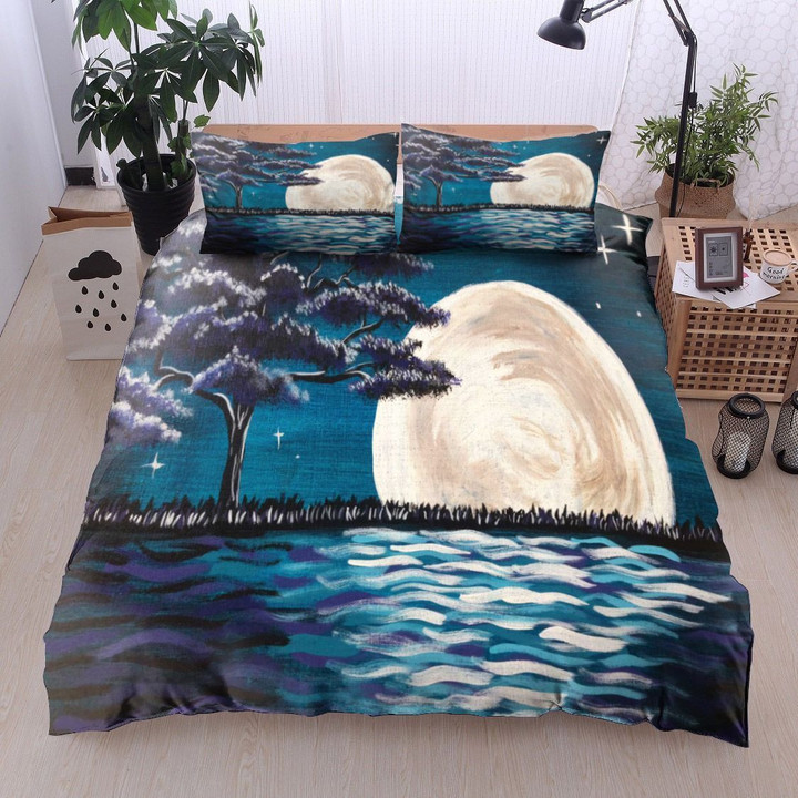River Tree Moon And Star  Bed Sheets Spread  Duvet Cover Bedding Sets